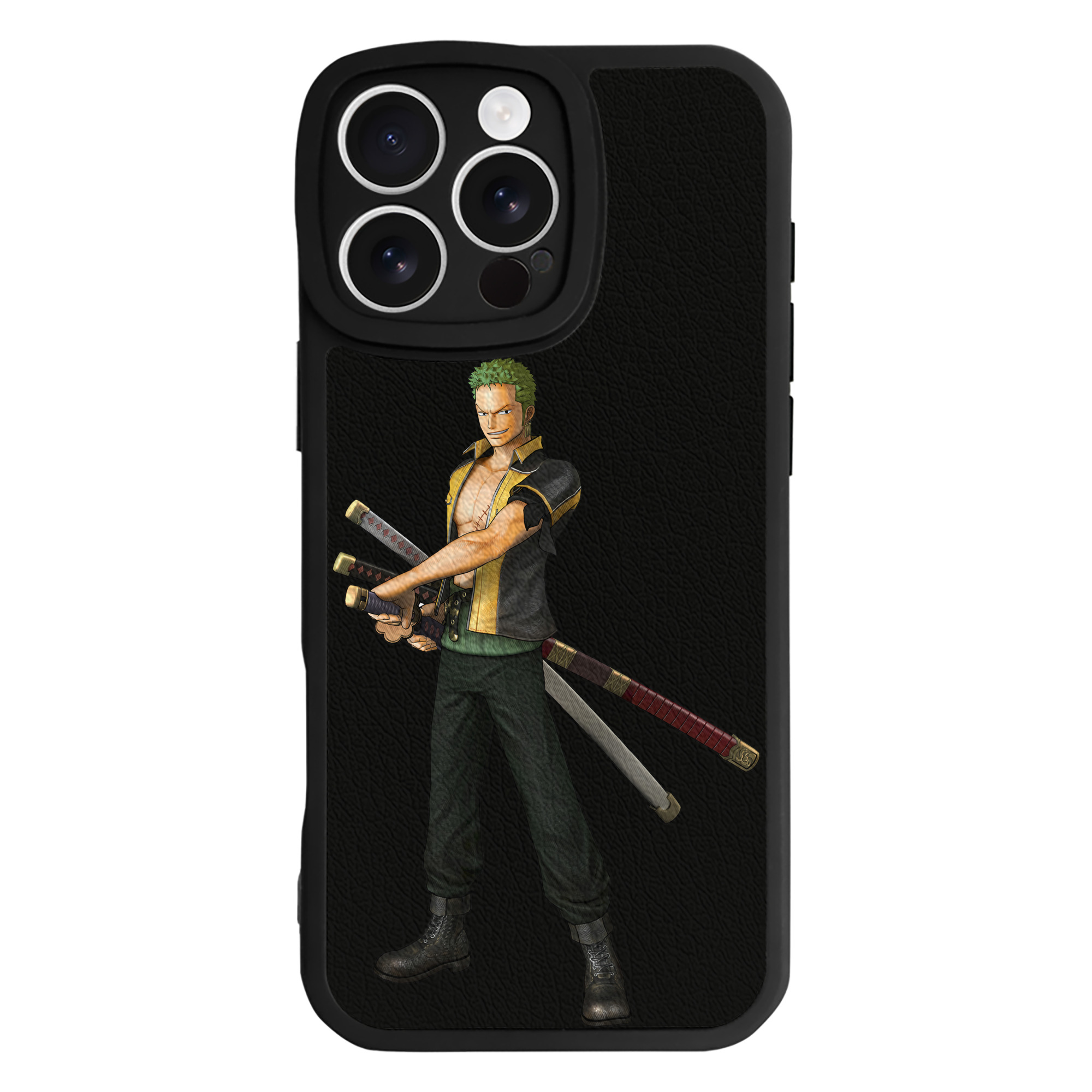 （画像用） ワンピース ロロノア・ゾロ ONE PIECE Roronoa Zoro 【iPhone 16シリーズ対応】シリコンスマホケース（レザー調） 材質：シリコン